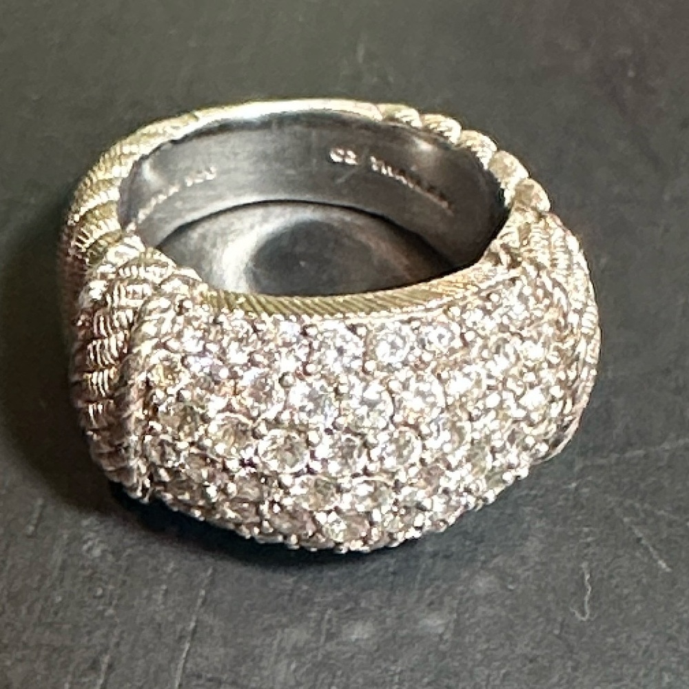 Judith Ripka Ring dome silver 925 CZ size 5